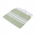 Pareo-Handtuch aus Baumwolle mit Fransen Farbe Hellgrün zweite Ansicht