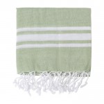 Pareo-Handtuch aus Baumwolle mit Fransen Farbe Hellgrün dritte Ansicht