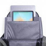 Rucksack mit Diebstahlschutz aus recyceltem Kunststoff Farbe grau fünfte Detailbild