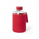Glasflasche mit Softshellhülle Farbe rot erste Ansicht
