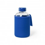 Glasflasche mit Softshellhülle Farbe blau erste Ansicht