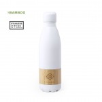 Metallflaschen mit Bambusband Farbe weiß fünfte Detailbild