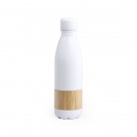 Metallflaschen mit Bambusband Farbe weiß erste Ansicht