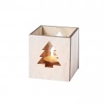 Aromatische Kerze Weihnachten mit Baum Farbe heller holzton dritte Detailbild