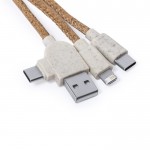 Kabelgebundenes USB-Ladegerät mit Aufdruck Farbe natürliche farbe vierte Detailbild