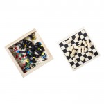 Spieleset mit Mensch-ärgere-dich-nicht, Schach und Dame Farbe holzton erste Detailbild