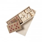 Domino- und Spielkartenset Farbe holzton erste Detailbild