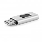USB.Sticks aus Metall mit Logo als Lasergravur, Farbe silber