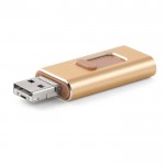 USB.Sticks aus Metall als Werbeartikel, Farbe gold