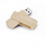 Drehbarer USB-Stick aus Bambusholz als nachhaltiges Werbegeschenk