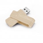 Drehbarer USB-Stick aus Bambusholz, Farbe: heller Holzton