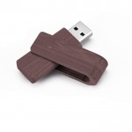 Drehbarer USB-Stick aus Bambusholz, Farbe: dunkler Holzton