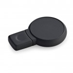 USB-Stick in runder Form mit Gummioberfläche, Farbe Schwarz