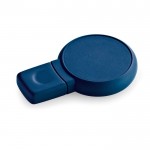 USB-Stick in runder Form mit Gummioberfläche, Farbe Blau