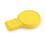 USB-Stick in runder Form mit Gummioberfläche, Farbe Gelb