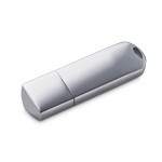 Minimalistischer USB-Stick aus Metall mit Logo, Farbe silber