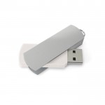 Drehbarer USB-Stick aus Metall als Werbeartikel, Farbe weiß