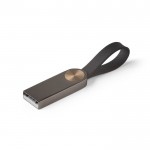 USB-Stick aus Metall mit Silikonband, Farbe Titan, Ansicht 2