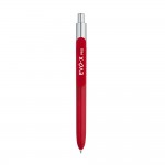 Farbige Kugelschreiber mit verchromter Spitze  Farbe rot Ansicht mit Logo 2
