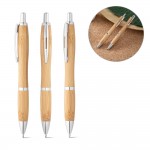 Kugelschreiber aus Bambus und Metall Ansicht in vielen Farben