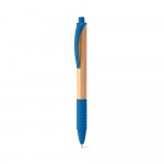 Kugelschreiber aus Bambus bedrucken Farbe köngisblau dritte Ansicht