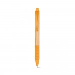Kugelschreiber aus Bambus bedrucken Farbe orange zweite Ansicht