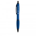 Kugelschreiber in verschiedenen Farben als Werbeartikel Farbe blau Ansicht mit Logo 1