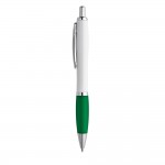 Kugelschreiber mit weißem Schaft und farbigen Verzierungen Farbe grün