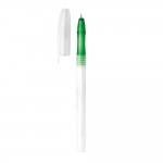 Kugelschreiber mit transparentem und farbigem Deckel Farbe grün vierte Ansicht