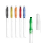 Kugelschreiber mit transparentem und farbigem Deckel Ansicht in vielen Farben