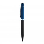 Kugelschreiber mit Touchpens, mit Logo bedruckt Farbe blau