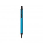 Kugelschreiber aus Aluminium mit farbigem Gehäuse Farbe hellblau zweite Ansicht