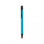 Kugelschreiber aus Aluminium mit farbigem Gehäuse Farbe hellblau dritte Ansicht