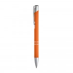 Kugelschreiber aus Aluminium mit Gummigehäuse Farbe orange