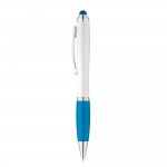 Rutschfester Kugelschreiber bedrucken Farbe hellblau