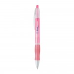 Günstige Kugelschreiber bedrucken Farbe rosa Ansicht mit Logo 1