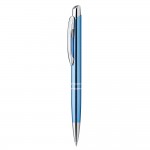 Kugelschreiber mit Metallic-Oberfläche Farbe hellblau dritte Ansicht