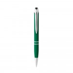 Gravierte Kugelschreiber mit weicher Gummioberfläche Farbe grün zweite Ansicht