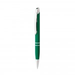 Gravierte Kugelschreiber mit weicher Gummioberfläche Farbe grün dritte Ansicht