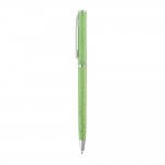 Kugelschreiber aus Weizenstroh mit Clip Farbe hellgrün