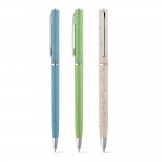 Kugelschreiber aus Weizenstroh mit Clip Ansicht in vielen Farben