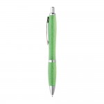 Kugelschreiber aus Weizenstroh in vielen Farben, blaue Tinte farbe hellgrün