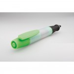 Kugelschreiber mit Marker und Clips bedrucken Farbe hellgrün vierte Ansicht