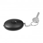 Kunststoff-Schlüsselbund mit LED-Taschenlampe und Minialarm farbe schwarz vierte Ansicht