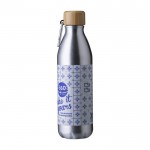 Aluminiumflasche mit Bambusdeckel und Karabiner, 500 ml farbe silber fünfte Ansicht