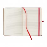 A5-Notizbuch mit Cover aus Bambus und Kunstleder, liniert farbe rot vierte Ansicht