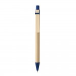 Kugelschreiber aus Papier mit Holzclip Farbe blau zweite Ansicht