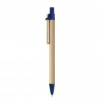 Kugelschreiber aus Papier mit Holzclip Farbe blau