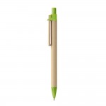 Kugelschreiber aus Papier mit Holzclip Farbe hellgrün