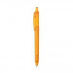 Recycling-Kugelschreiber mit Logo als Werbegeschenk Farbe orange dritte Ansicht